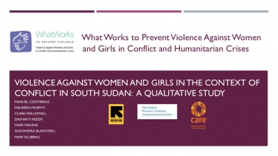 Violence Against Women and Girls in the context of conflict in South Sudan: A Qualitative study