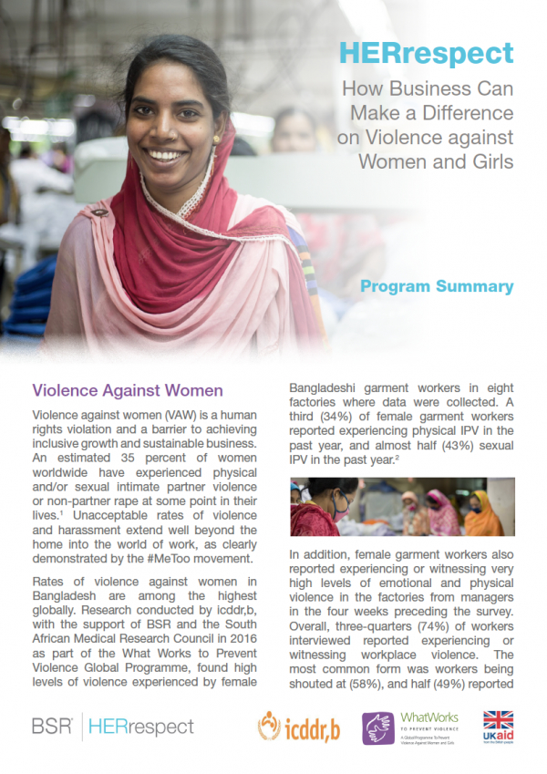 HERrespect - How Business Can Make a Difference on Violence against Women and Girls