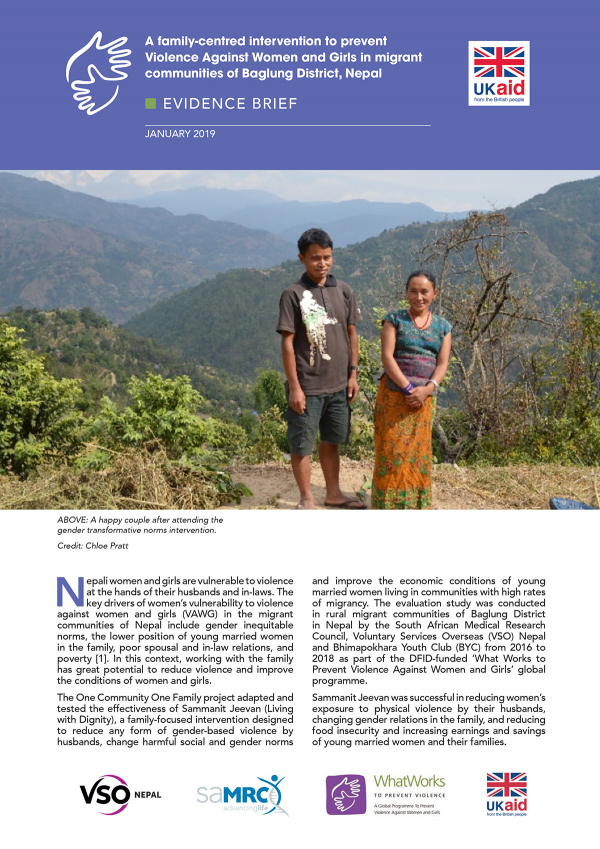 A family-centred intervention to prevent Violence Against Women and Girls in migrant communities of Baglung District, Nepal