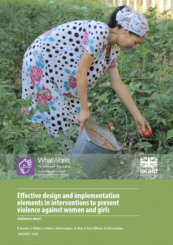 Effective design and implementation elements in interventions to prevent violence against women and girls - EVIDENCE BRIEF