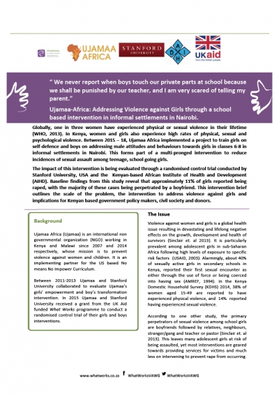 Ujamaa NGO Implementation brief