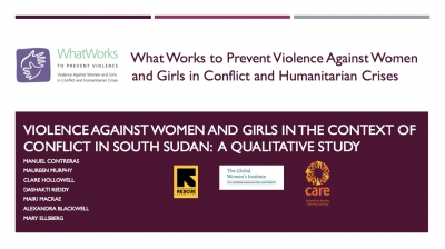 Violence Against Women and Girls in the context of conflict in South Sudan: A Qualitative study