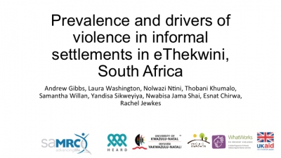 Prevalence and drivers of violence in informal settlements in eThekwini, South Africa - Project Empower/HEARD