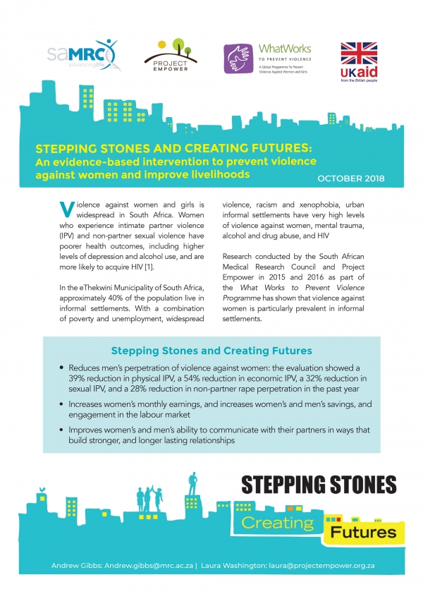Stepping Stones and Creating Futures - An evidence-based intervention to prevent violence against women and improve livelihoods